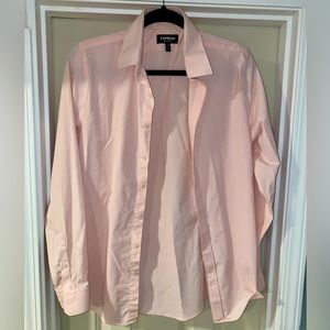 Light Pink Slim Button-Down Wrinkle-Resistant Performance Dress Shirt Size Small